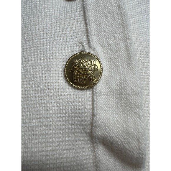 J. Crew Cream Gold V Neck Button Up Cropped Sweater Vest Womens M Old Money - Picture 8 of 15